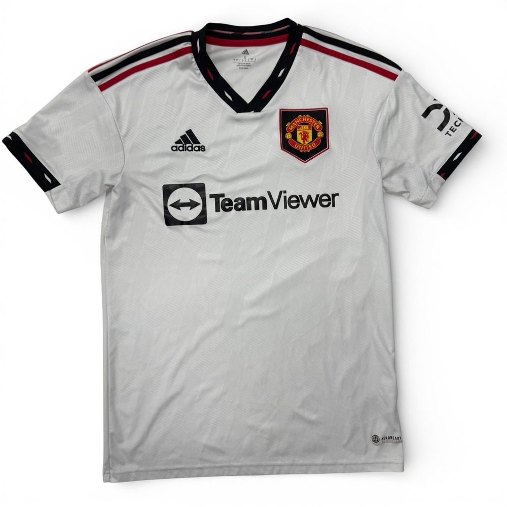 Adidas Manchester United‎ FC Soccer Jersey White TeamViewer Aeroready Mens Small